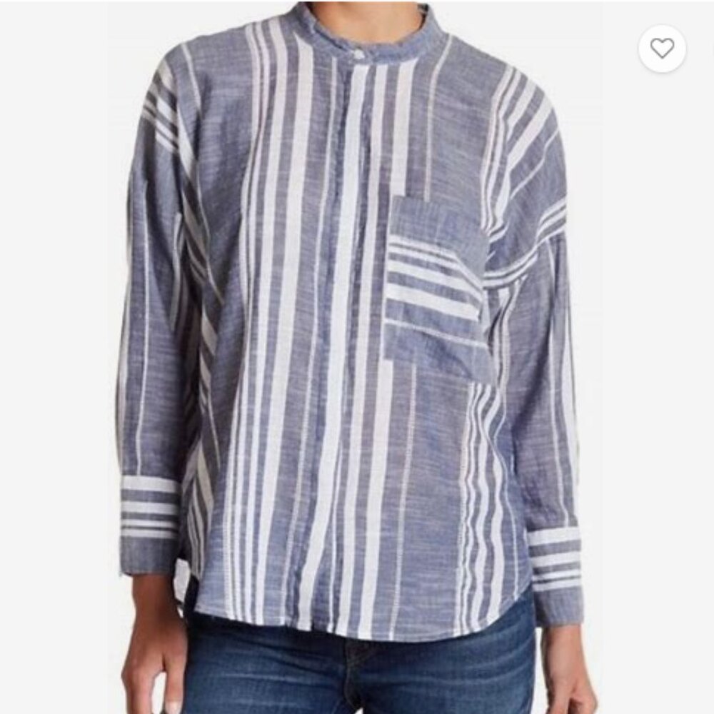 Lucky Brand Chambray Striped Button Up Shirt (343)